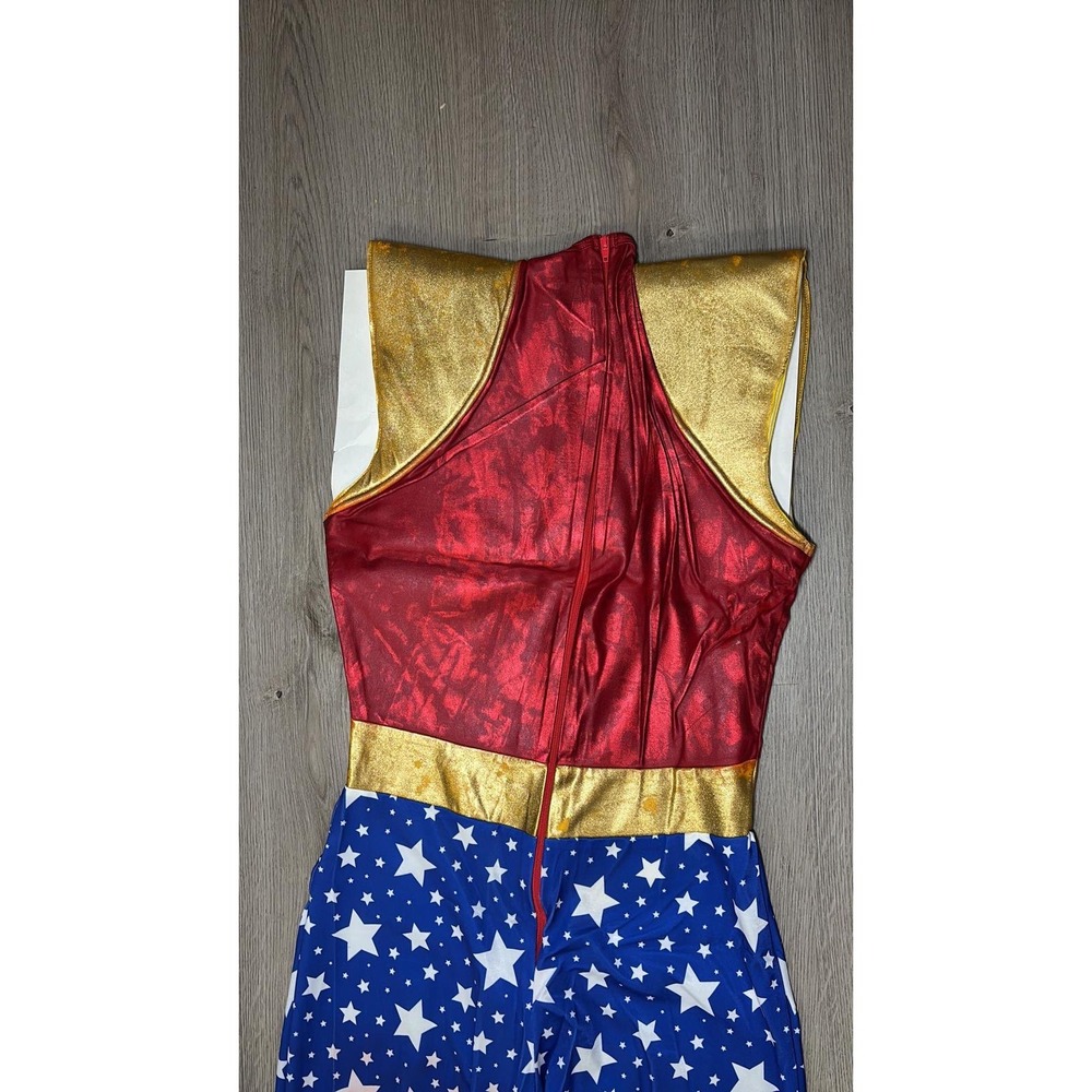 Leg Avenue Sensational Super Hero Costume Catsuit Headband 85577 Red Blue Star M - Picture 16 of 16